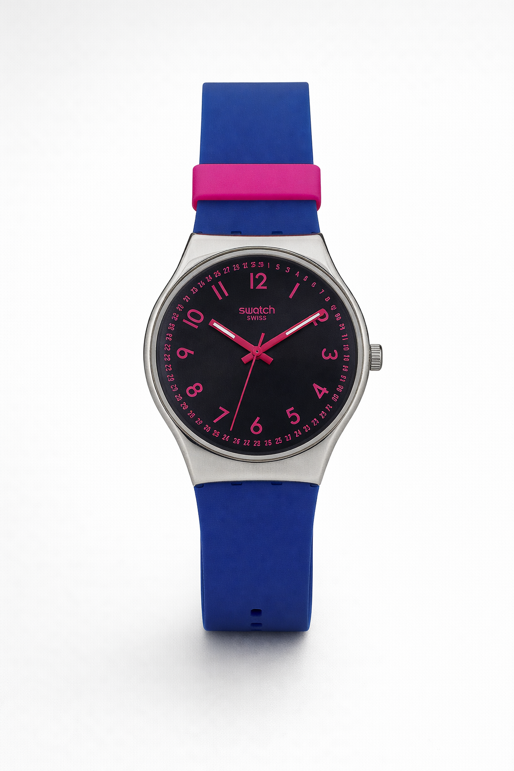 Swatch Pop Art Flash : Montre Bleu Électrique et Fuchsia