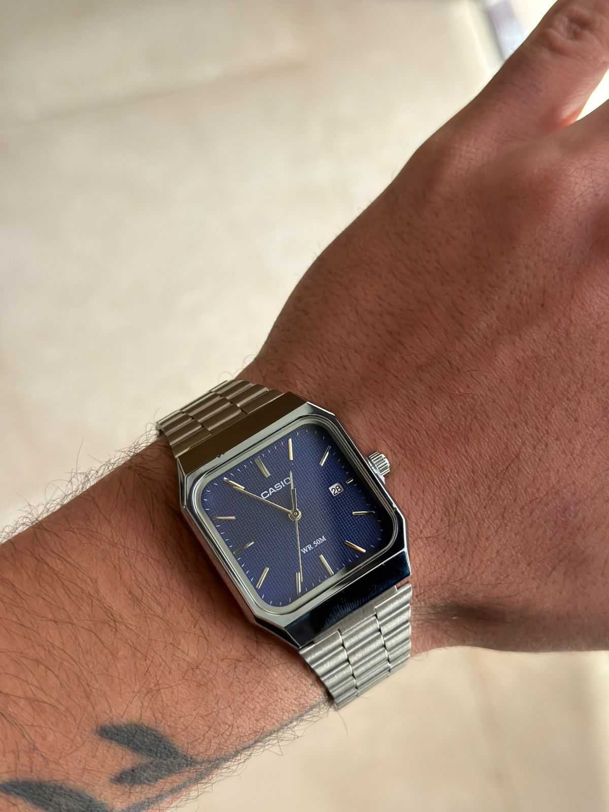 Casio Square Blue & Gold – WR 50M