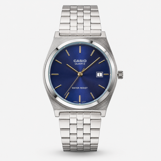 Casio Quartz Blue Dial – Acier Argenté