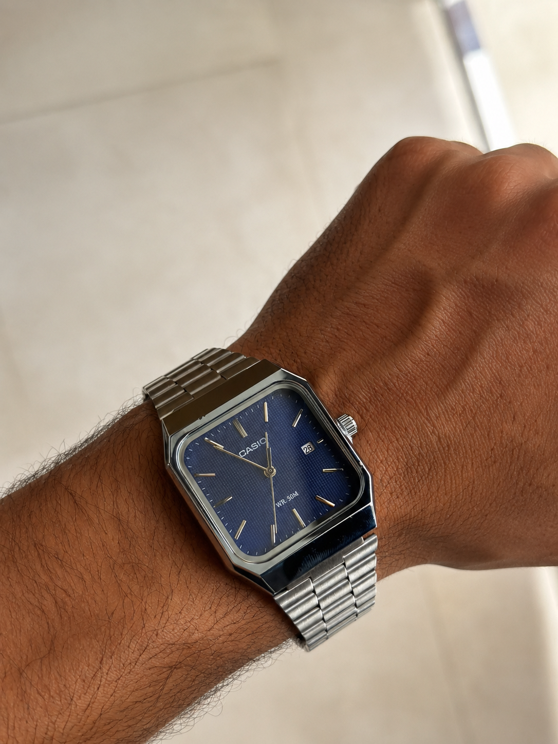 Casio Square Blue & Gold – WR 50M