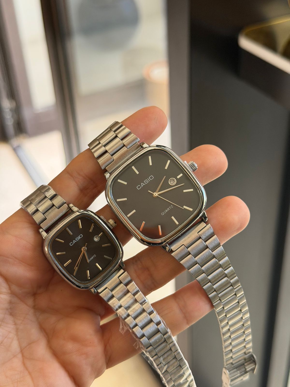 Casio Couple Set – Black & Silver