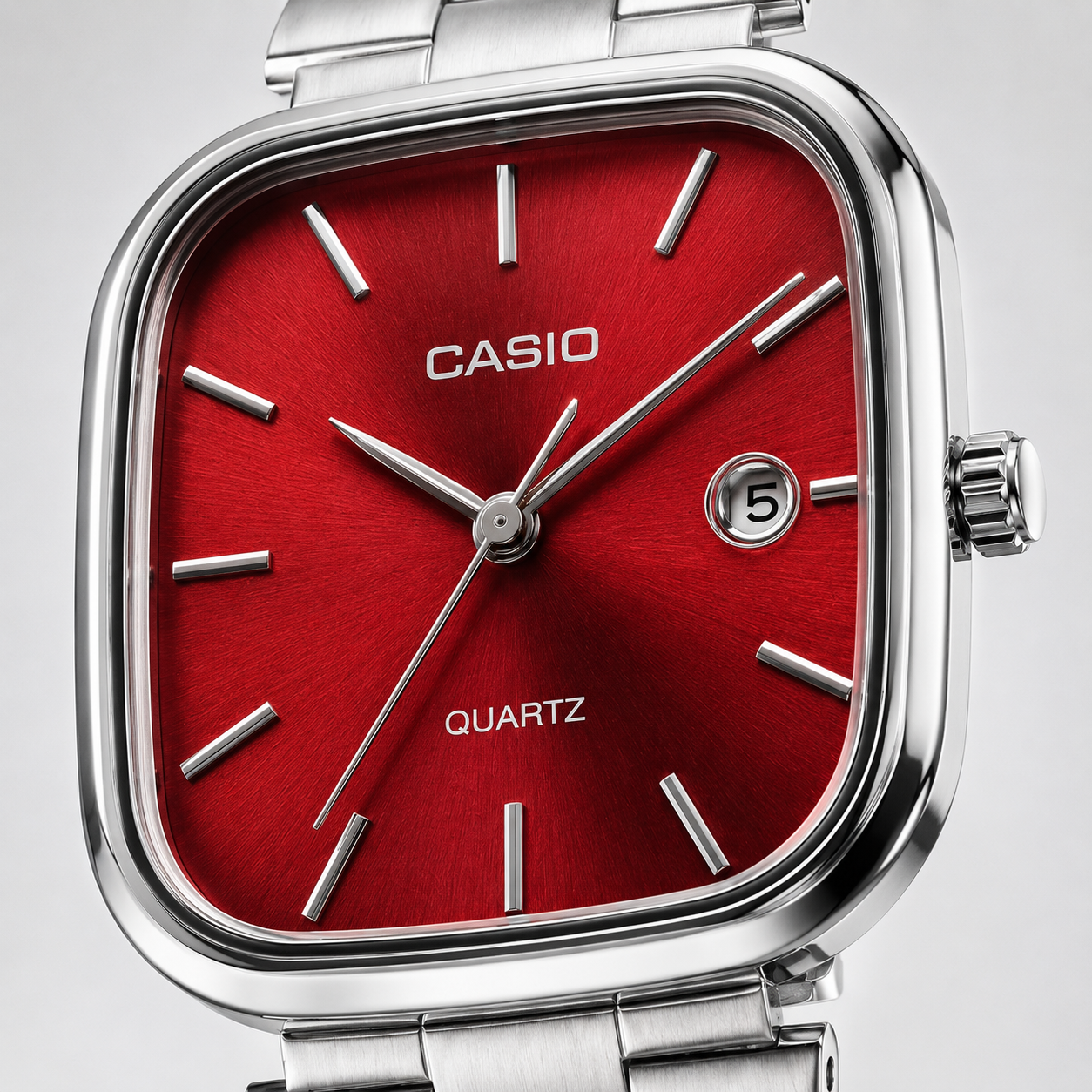 Montre Homme Casio Moderne au Cadran Rouge